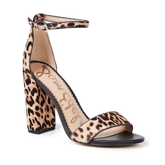 New Sam Edelman Yaro Calf Hair Heels Sandal Sz 7.5 - Picture 1 of 11